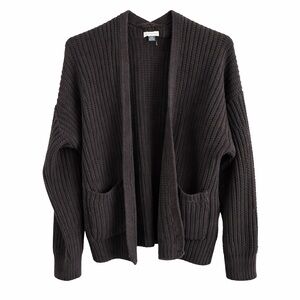 American Eagle Outfitters Chunky Open-Front Cardigan in Black